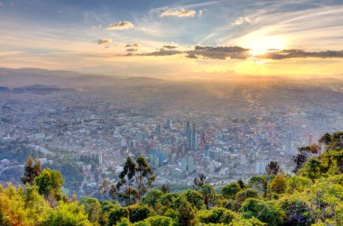 Bogota, Colombia - April 2019 : Cityscape in cloudy weather