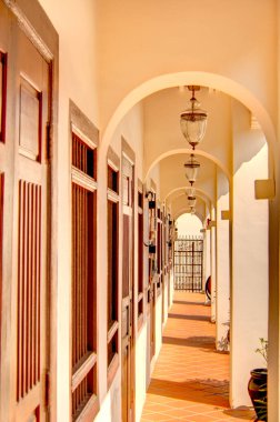 Penang, Malaysia - March 2019 : Historical center in springtime