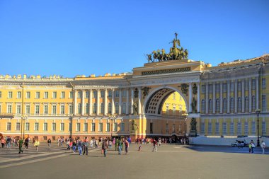 SAINT-PETERSBURG, RUSSIA - AUGUST 2018: Historical center in cloudy weather