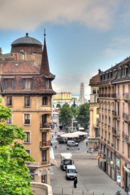 GENEVA, SWITZERLAND - AUGUST 2019: Historical center in summertime, HDR image