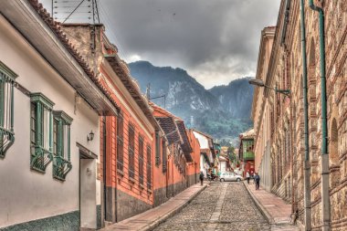 Bogota, Colombia - April 2019 : Historical center in cloudy weather