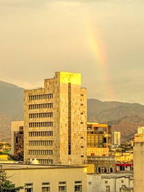 Santa Marta, Colombia - April 2019 : Historical center in sunny weather