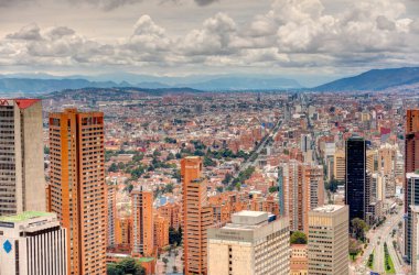 Bogota, Colombia - April 2019 : Cityscape in cloudy weather