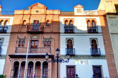 Sevilla, Spain - January 2019 : Historical center in sunny weather