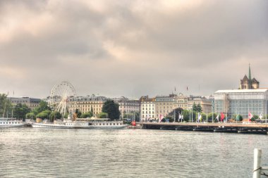 GENEVA, SWITZERLAND - AUGUST 2019: Historical center in summertime, HDR image