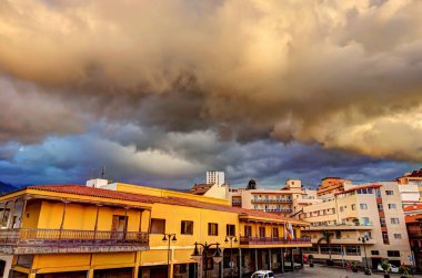 Santa Cruz de la Palma, Spain - March 2020 : Historical center in cloudy weather