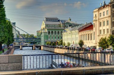 SAINT-PETERSBURG, RUSSIA - AUGUST 2018: Historical center in cloudy weather