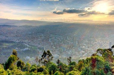 Bogota, Colombia - April 2019 : Cityscape in cloudy weather