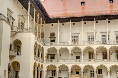Krakow, Poland - August 2021: Wawel Castle in cloudy weather
