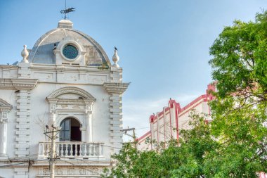 Santa Marta, Colombia - April 2019 : Historical center in sunny weather