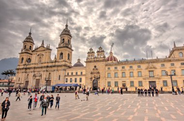 Bogota, Colombia - April 2019 : Historical center in cloudy weather