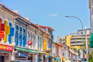 Singapore - March 2019 : Historical buildings in Joo Chiat Road