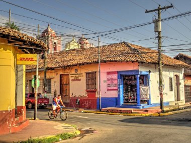 LEON, NICARAGUA - January 2016: Historical center view, HDR Image