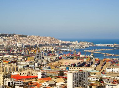 Algiers, Algeria - March 2020 : Colonial architecture in sunny weather, HDR Image