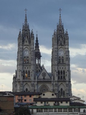 QUITO, ECUADOR - MAY 2018: Historical center of Quito at blue hours, HDR photo