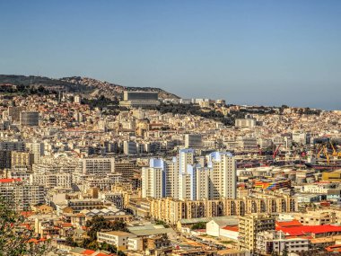 Algiers, Algeria - March 2020 : Colonial architecture in sunny weather, HDR Image