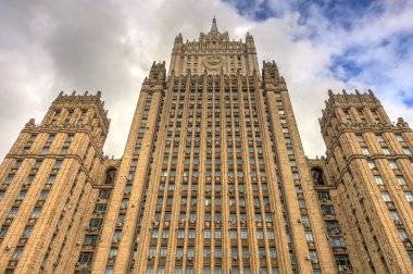 MOSCOW, RUSSIA - AUGUST 2018: Historical center in cloudy weather