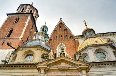 Krakow, Poland - August 2021: Wawel Castle in cloudy weather