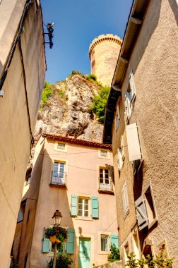 FOIX, FRANCE - AUGUST 2019: Historical center in summertime, HDR image