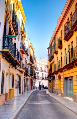 Sevilla, Spain - January 2019 : Historical center in sunny weather