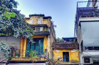 Hanoi, Vietnam - November 2020 : City center in cloudy weather