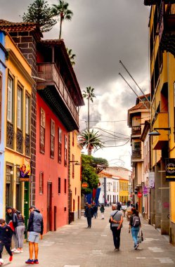 Santa Cruz de la Palma, Spain - March 2020 : Historical center in cloudy weather