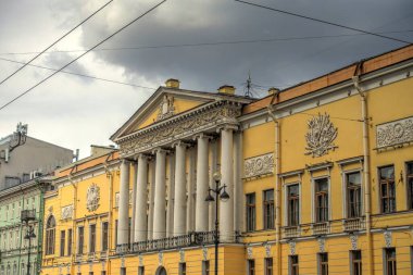 SAINT-PETERSBURG, RUSSIA - AUGUST 2018: Historical center in cloudy weather