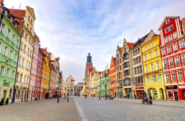 Wroclaw, Poland - August 2021 : Historical center in summertime