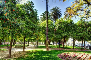 CORDOBA, SPAIN - April 2017: Historical center in springtime, HDR image
