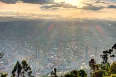 Bogota, Colombia - April 2019 : Cityscape in cloudy weather