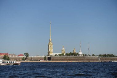 SAINT-PETERSBURG, RUSSIA - AUGUST 2018: Historical center in cloudy weather