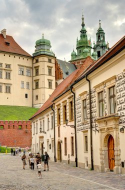 Krakow, Poland - August 2021: Wawel Castle in cloudy weather