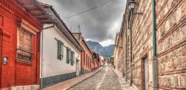 Bogota, Colombia - April 2019 : Historical center in cloudy weather