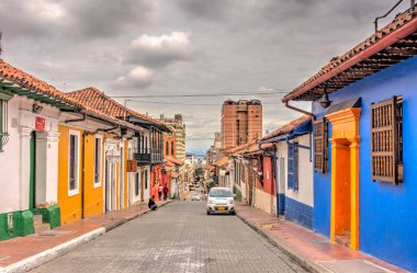 Bogota, Colombia - April 2019 : Historical center in cloudy weather