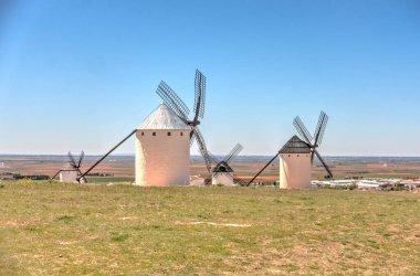 CAMPO DE CRIPTANA, SPAIN - MAY 2019: Picturesque village in La Mancha in summertime