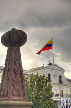 QUITO, ECUADOR - MAY 2018: Historical center of Quito at blue hours, HDR photo