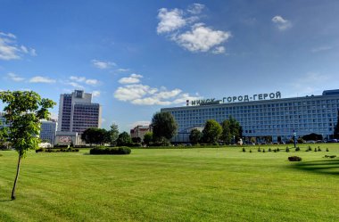 MINSK, BELARUS - SEPTEMBER 2017: City center in summertime