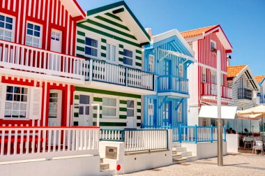 Aveiro, Portugal - July 2019 : Costa Nova Beach in summertime