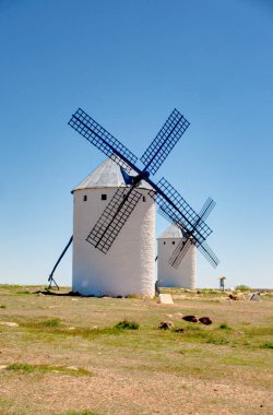 CAMPO DE CRIPTANA, SPAIN - MAY 2019: Picturesque village in La Mancha in summertime