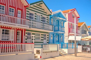 Aveiro, Portugal - July 2019 : Costa Nova Beach in summertime