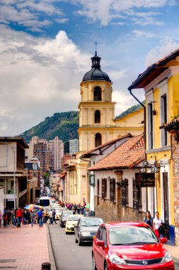 Bogota, Colombia - April 2019 : Historical center in cloudy weather