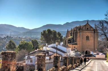 Landmarks in Ronda - the city is located on top of a mountain, Andalusia, Spain
