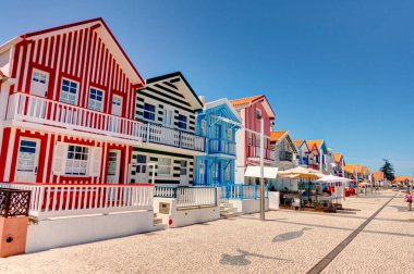 Aveiro, Portugal - July 2019 : Costa Nova Beach in summertime