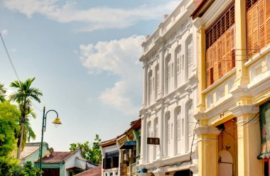 Penang, Malaysia - March 2019 : Historical center in springtime