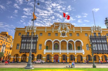 LIMA, PERU - APRIL 2018: Historical center in sunny weather