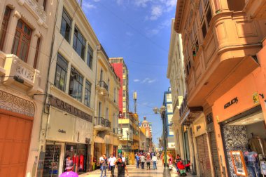 LIMA, PERU - APRIL 2018: Historical center in sunny weather