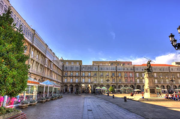 Beautiful Architecture Old Town Coruna Galicia Spain — Stok fotoğraf