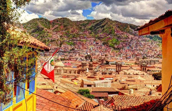 Cusco Peru April 2018 Rooftops Historical Center Cloudy Weather — Foto de Stock