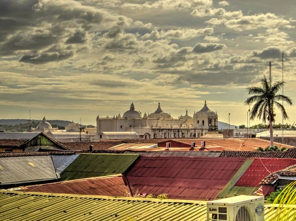 Leon Nicaragua January 2016 Historical Center View Hdr Image — Foto de Stock