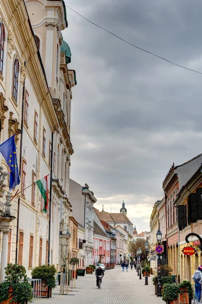 Pecs Hungary March 2017 Historical Center Cloudy Weather Hdr — Stockfoto